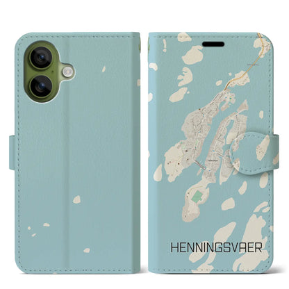【ヘニングスヴァール（ノルウェー）】地図柄iPhoneケース（手帳タイプ）