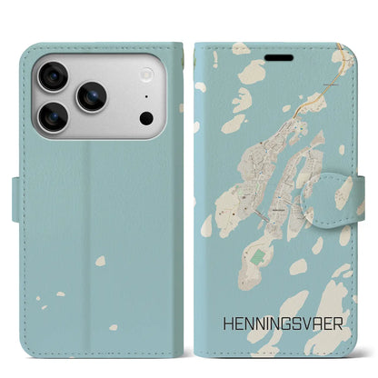 【ヘニングスヴァール（ノルウェー）】地図柄iPhoneケース（手帳タイプ）