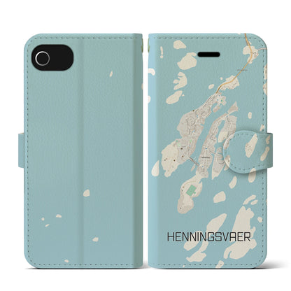 【ヘニングスヴァール（ノルウェー）】地図柄iPhoneケース（手帳タイプ）ナチュラル・iPhone SE（第3 / 第2世代） / 8 / 7 / 6s / 6 用