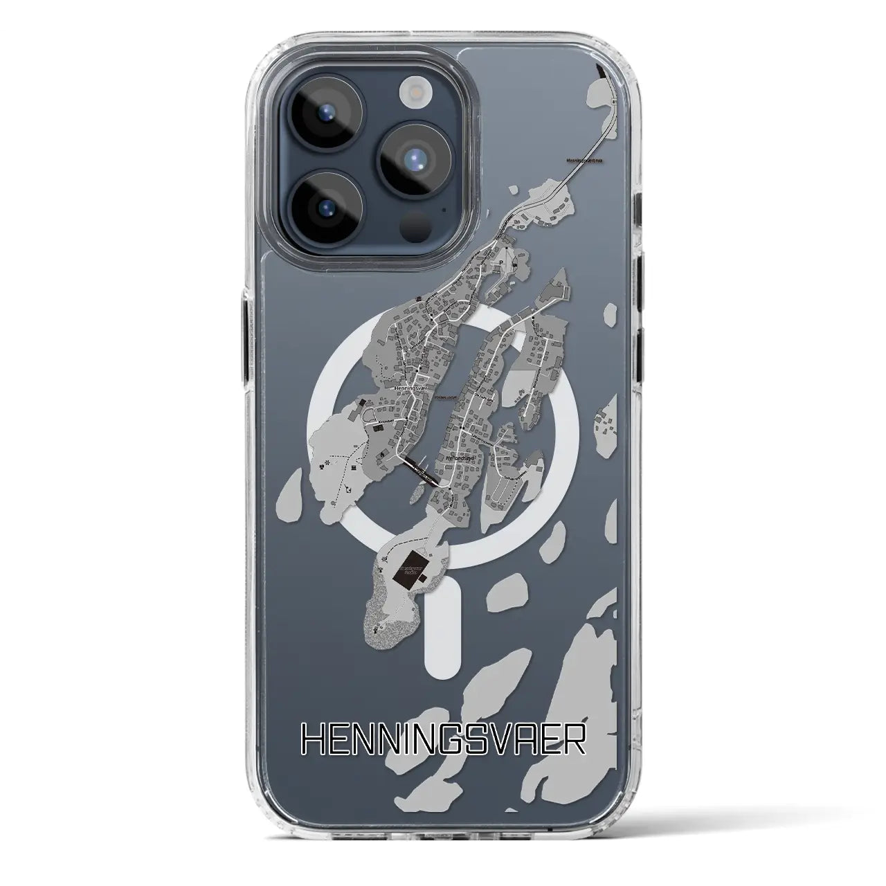 【ヘニングスヴァール（ノルウェー）】地図柄iPhoneケース（MagSafeタイプ）