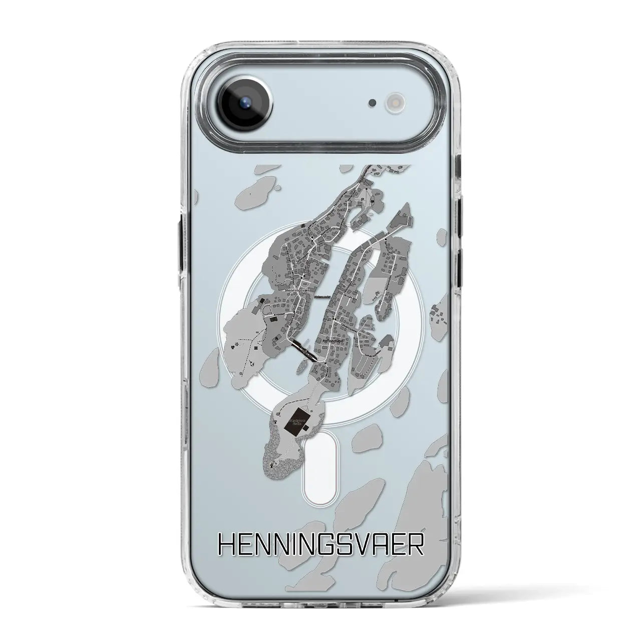 【ヘニングスヴァール（ノルウェー）】地図柄iPhoneケース（MagSafeタイプ）