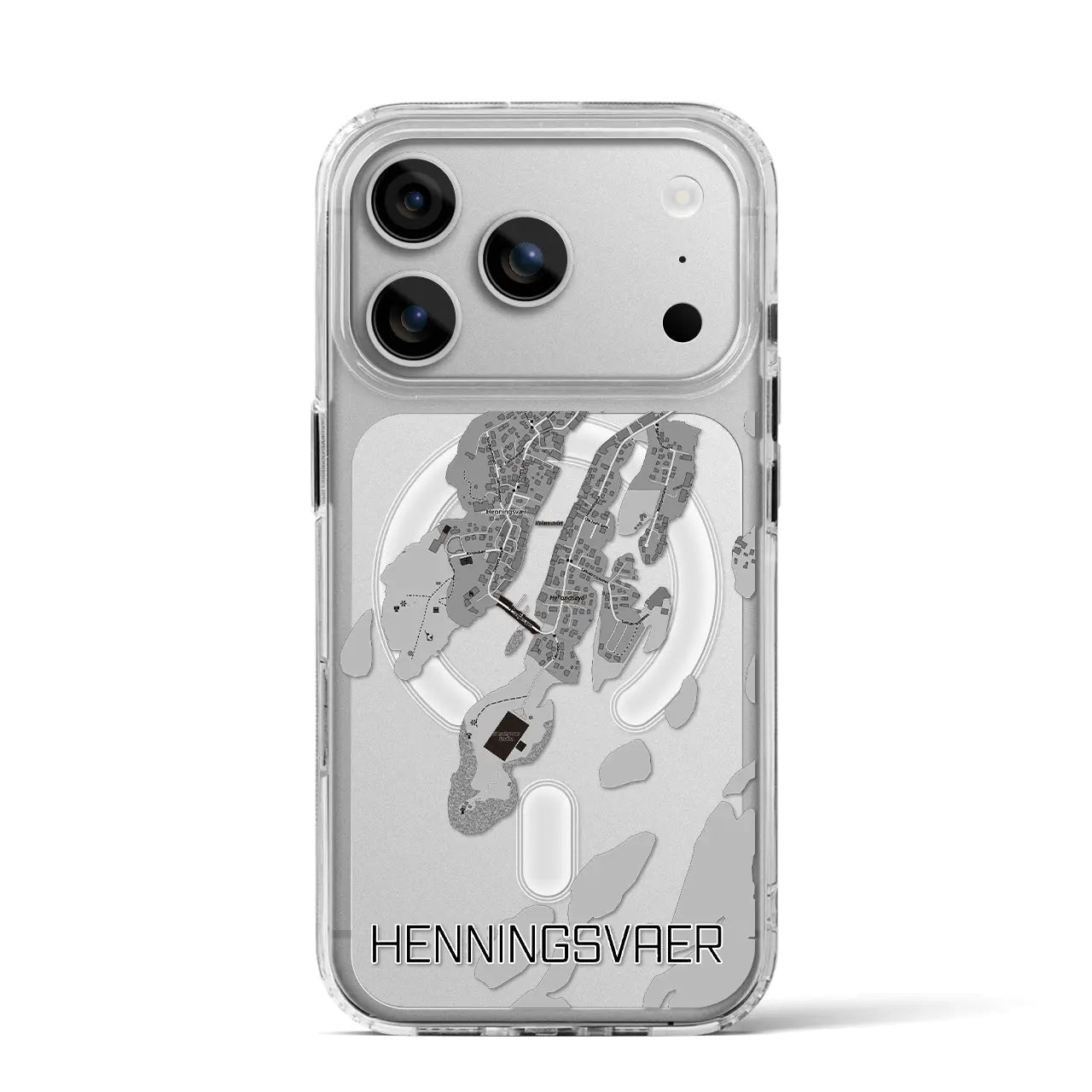 【ヘニングスヴァール（ノルウェー）】地図柄iPhoneケース（MagSafeタイプ）