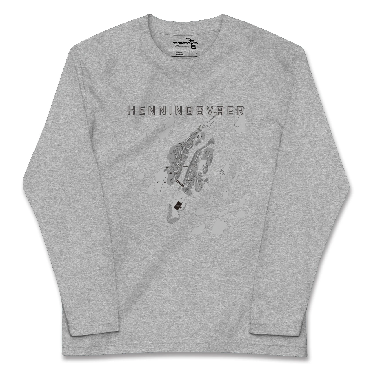 【ヘニングスヴァール（ノルウェー）】地図柄ロングスリーブTシャツ