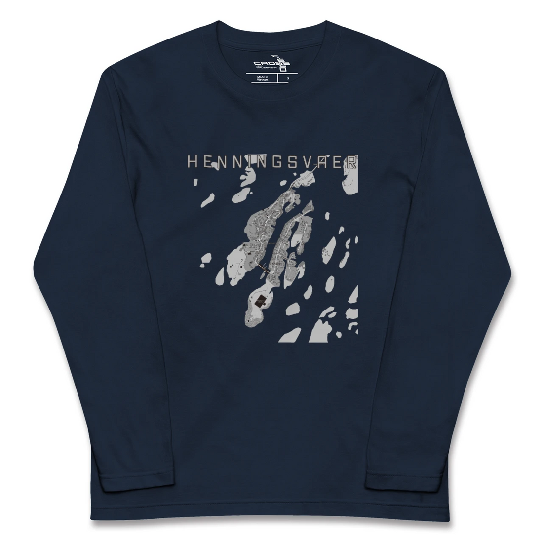 【ヘニングスヴァール（ノルウェー）】地図柄ロングスリーブTシャツ