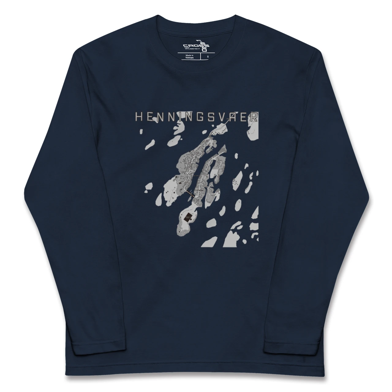 【ヘニングスヴァール（ノルウェー）】地図柄ロングスリーブTシャツ
