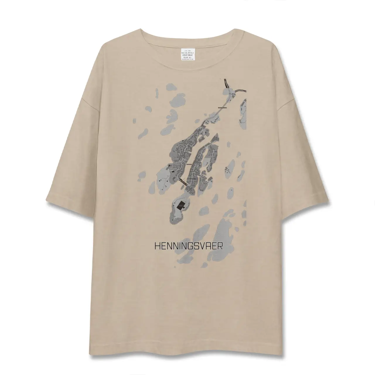 【ヘニングスヴァール（ノルウェー）】地図柄ビッグシルエットTシャツ