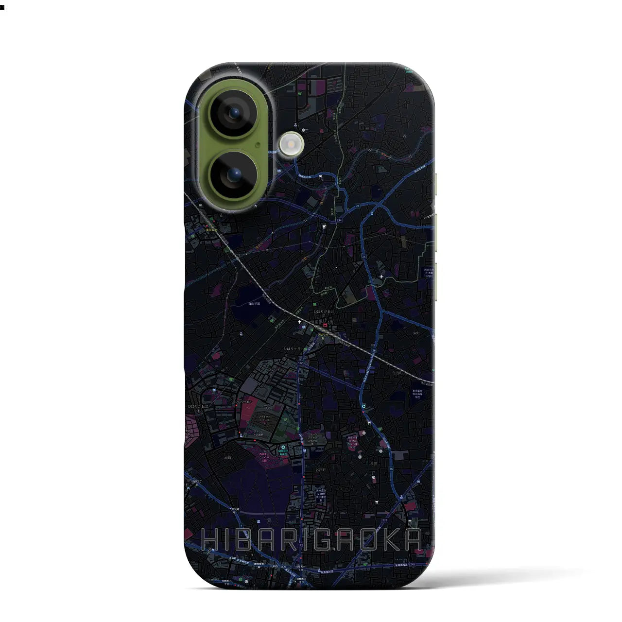 【ひばりヶ丘（東京都）】地図柄iPhoneケース（バックカバータイプ）