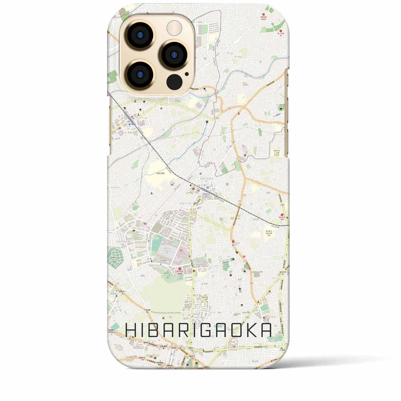 【ひばりヶ丘（東京都）】地図柄iPhoneケース（バックカバータイプ）