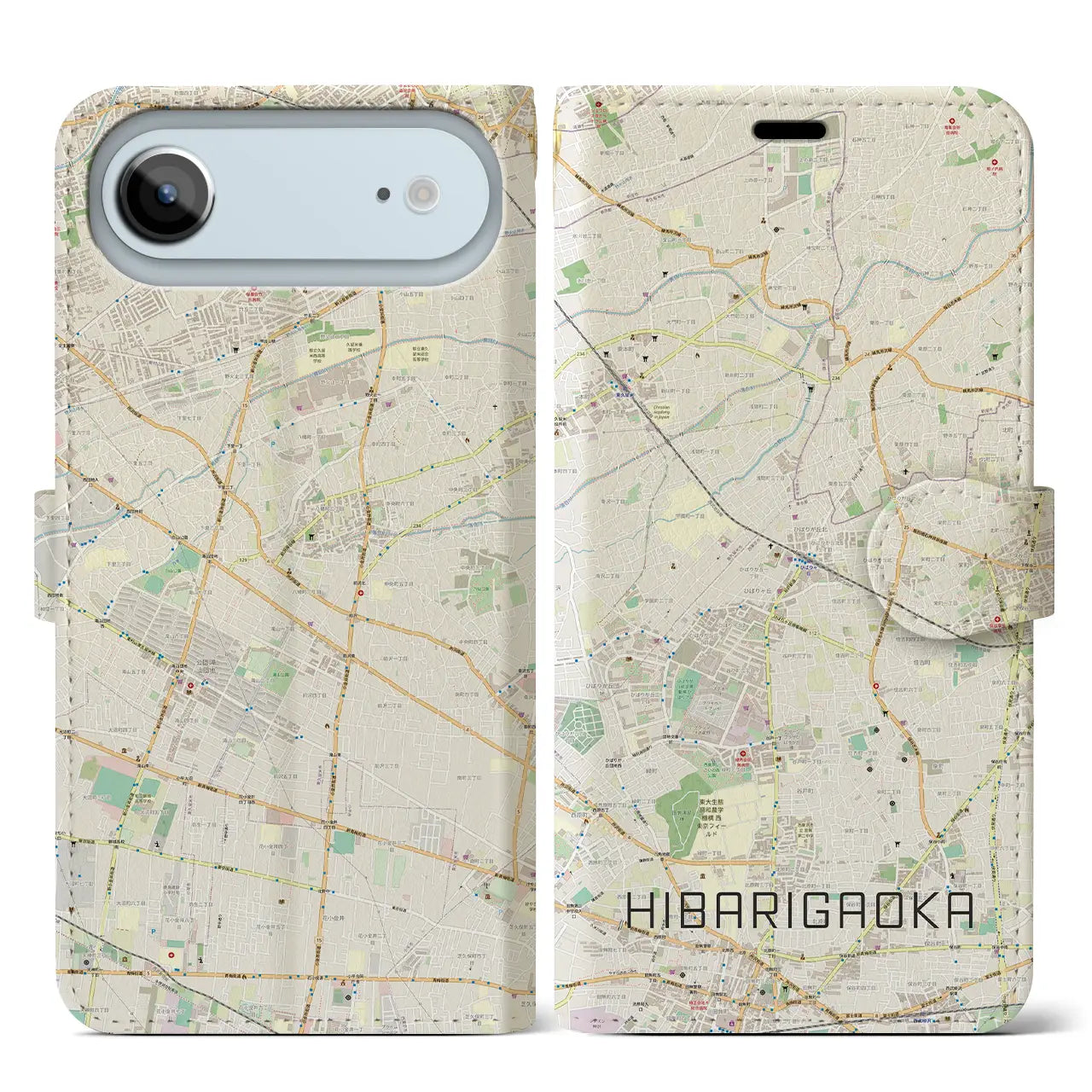 【ひばりヶ丘（東京都）】地図柄iPhoneケース（手帳タイプ）