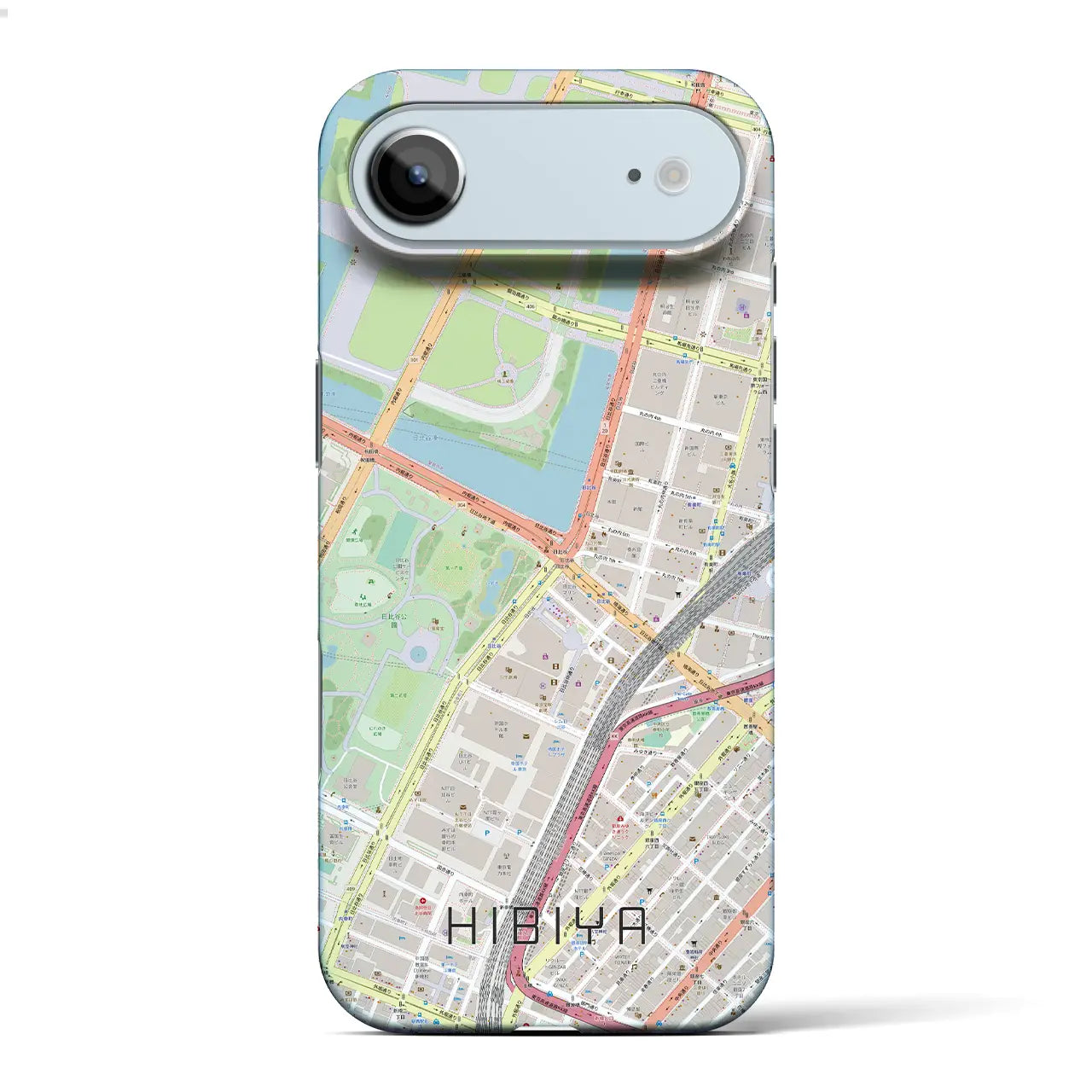 【日比谷（東京都）】地図柄iPhoneケース（バックカバータイプ）ブラック・iPhone 17 Pro Max 用