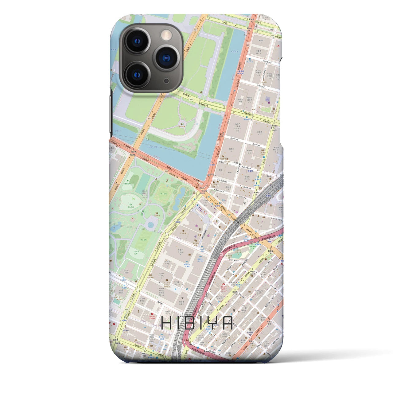 【日比谷（東京都）】地図柄iPhoneケース（バックカバータイプ）