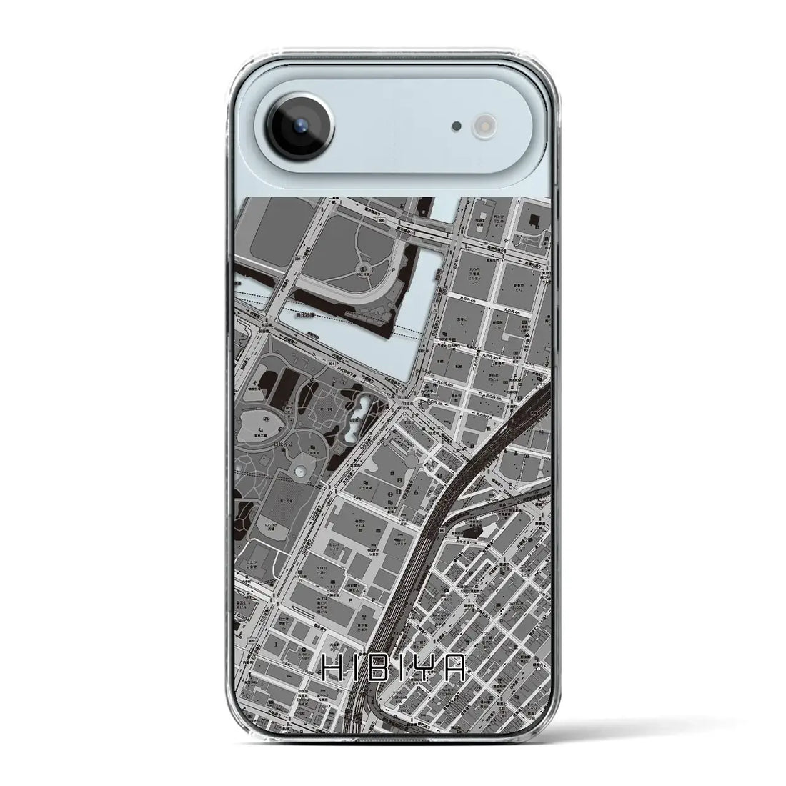 【日比谷（東京都）】地図柄iPhoneケース（クリアタイプ）モノトーン・iPhone 17 Pro Max 用