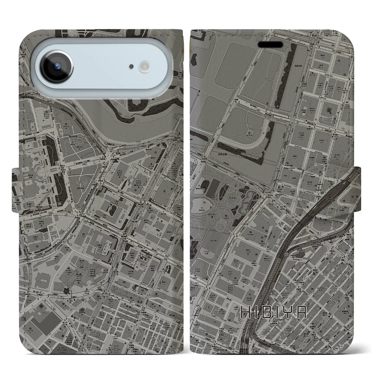 【日比谷（東京都）】地図柄iPhoneケース（手帳タイプ）