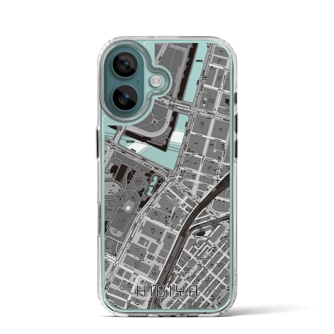 【日比谷（東京都）】地図柄iPhoneケース（MagSafeタイプ）モノトーン・iPhone 16 Pro 用