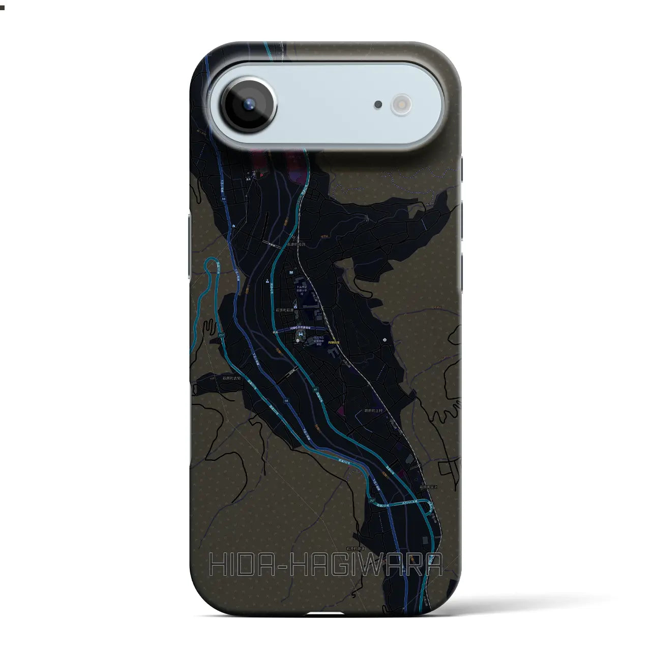 【飛騨萩原（岐阜県）】地図柄iPhoneケース（バックカバータイプ）