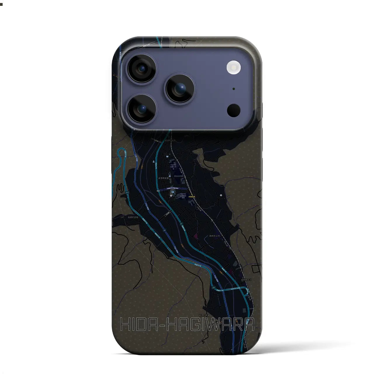 【飛騨萩原（岐阜県）】地図柄iPhoneケース（バックカバータイプ）