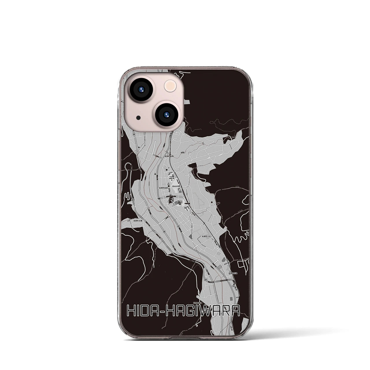 【飛騨萩原（岐阜県）】地図柄iPhoneケース（クリアタイプ）