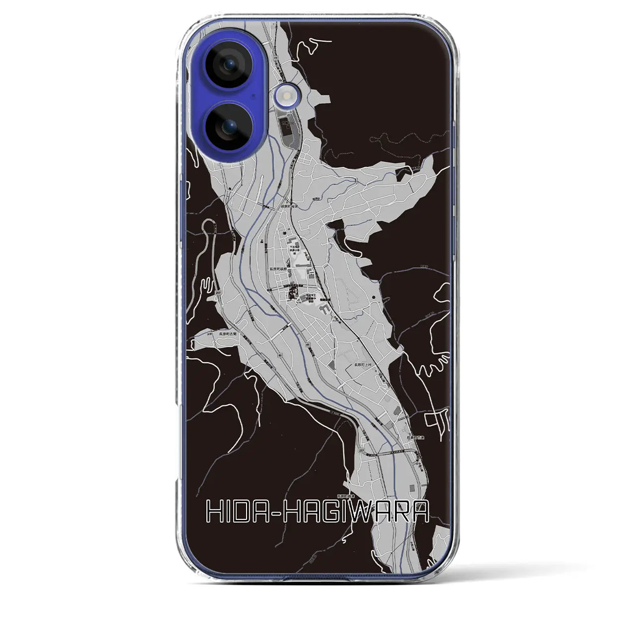 【飛騨萩原（岐阜県）】地図柄iPhoneケース（クリアタイプ）