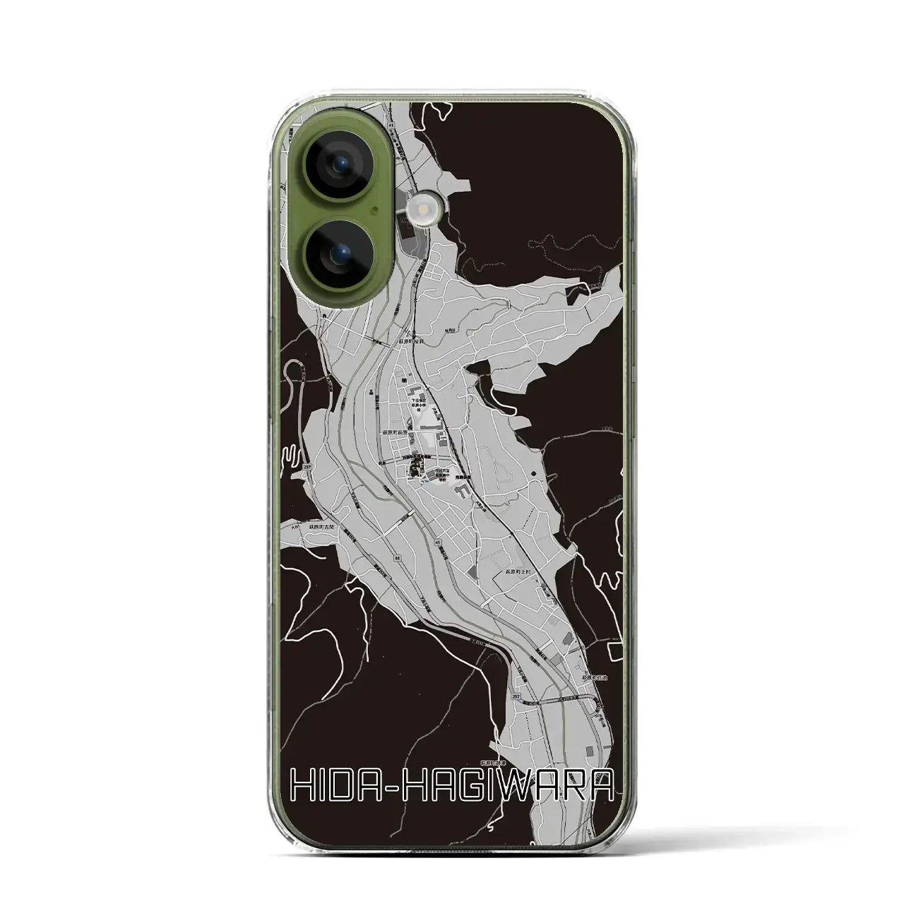 【飛騨萩原（岐阜県）】地図柄iPhoneケース（クリアタイプ）