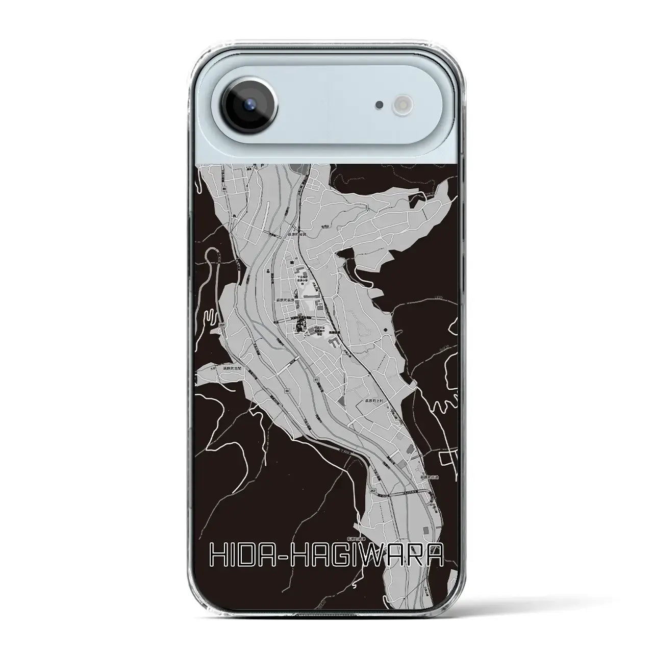 【飛騨萩原（岐阜県）】地図柄iPhoneケース（クリアタイプ）