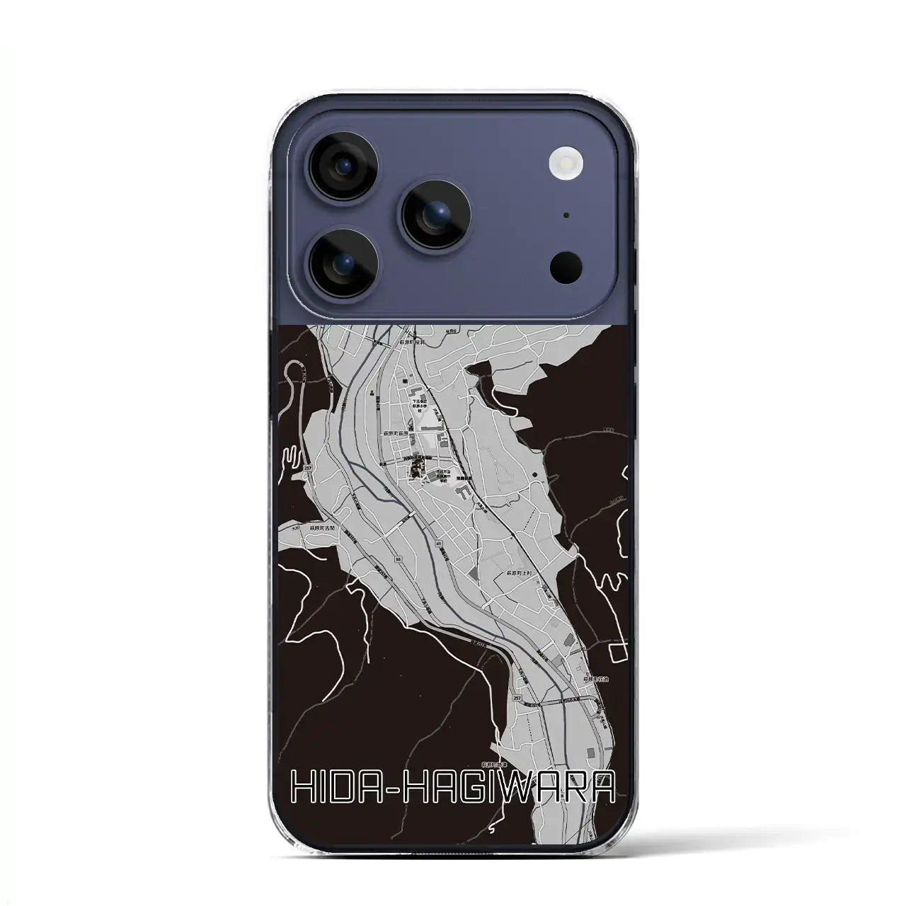 【飛騨萩原（岐阜県）】地図柄iPhoneケース（クリアタイプ）