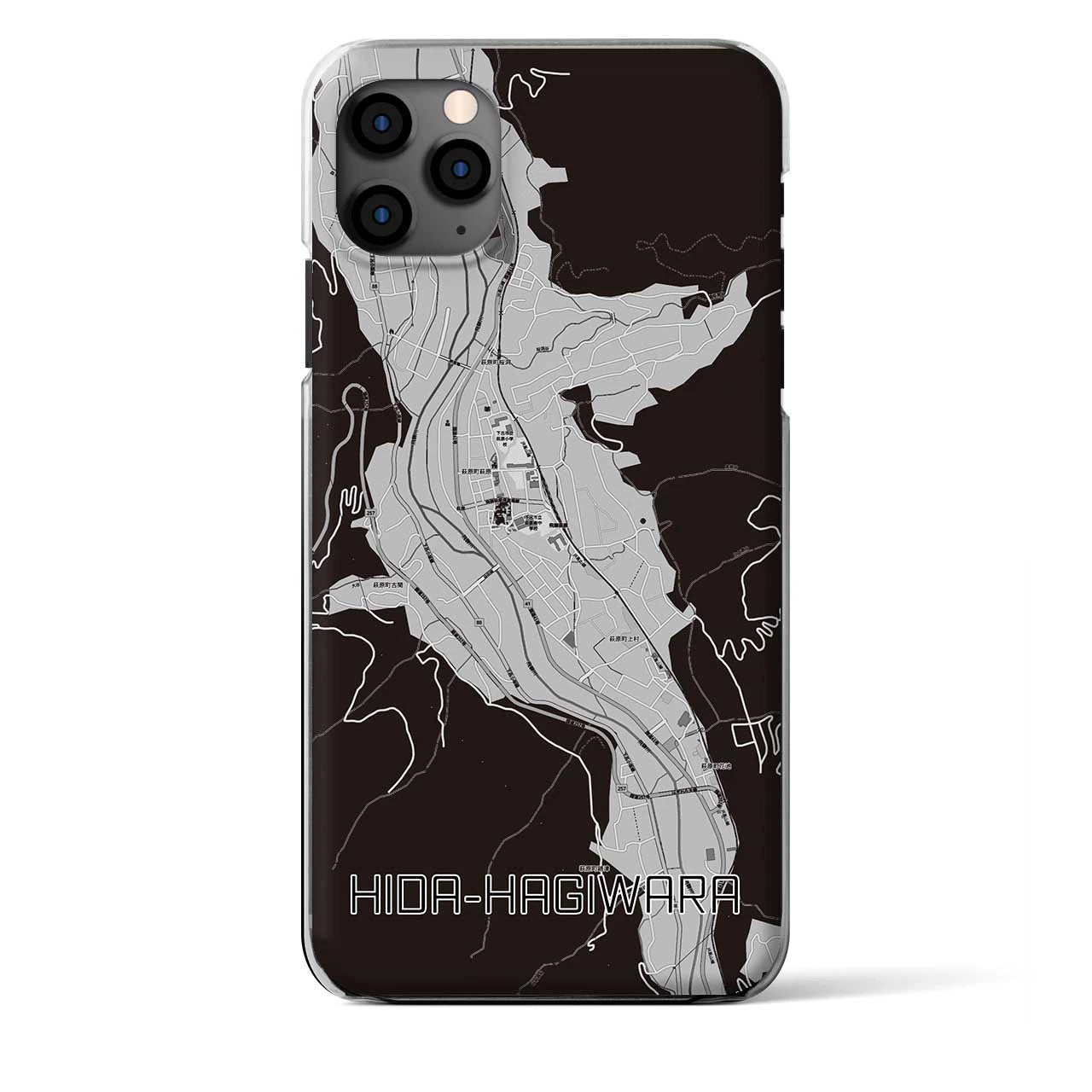 【飛騨萩原（岐阜県）】地図柄iPhoneケース（クリアタイプ）