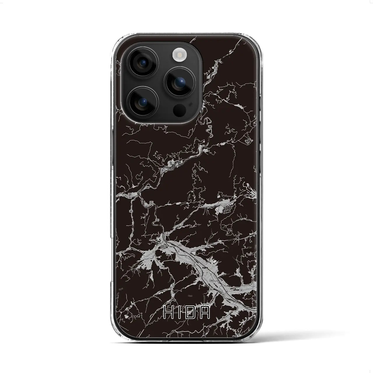 【飛騨（岐阜県）】地図柄iPhoneケース（クリアタイプ）