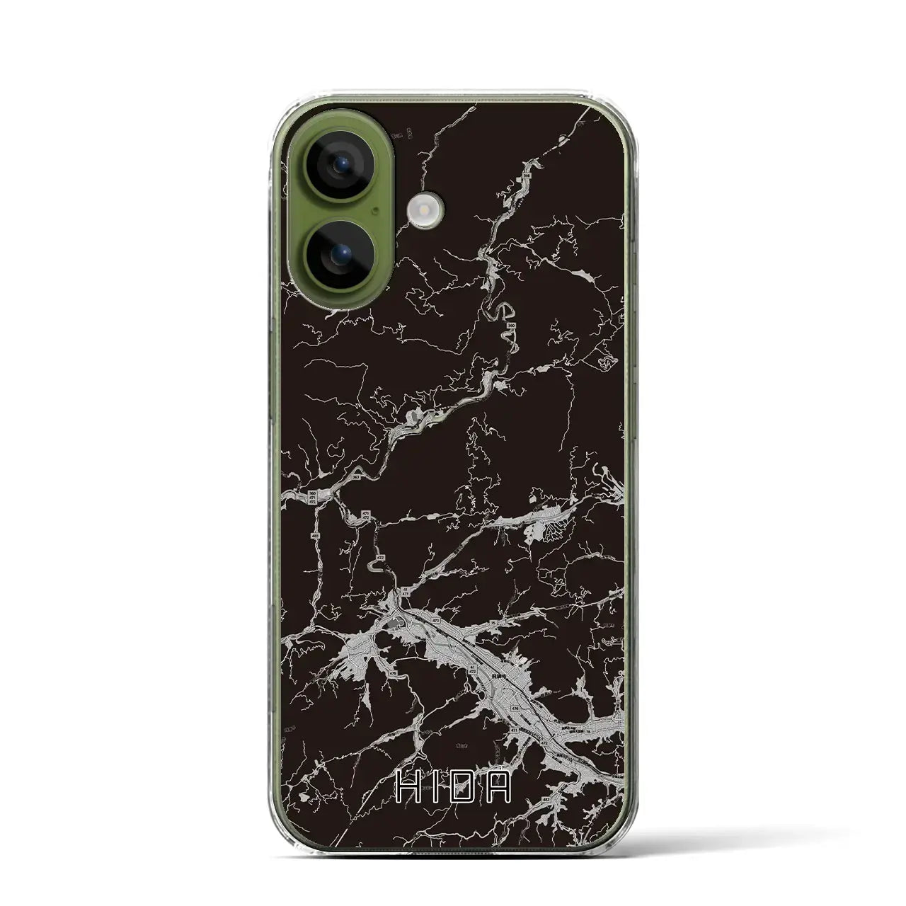 【飛騨（岐阜県）】地図柄iPhoneケース（クリアタイプ）