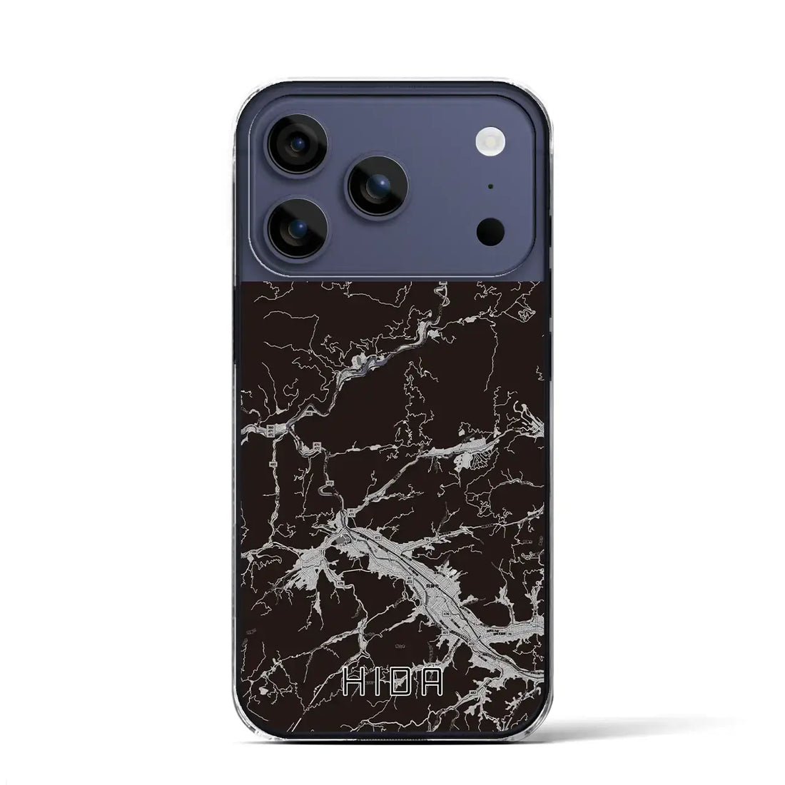 【飛騨(岐阜県)】地図柄iPhoneケース(クリアタイプ)モノトーン・iPhone 17 Pro Max 用