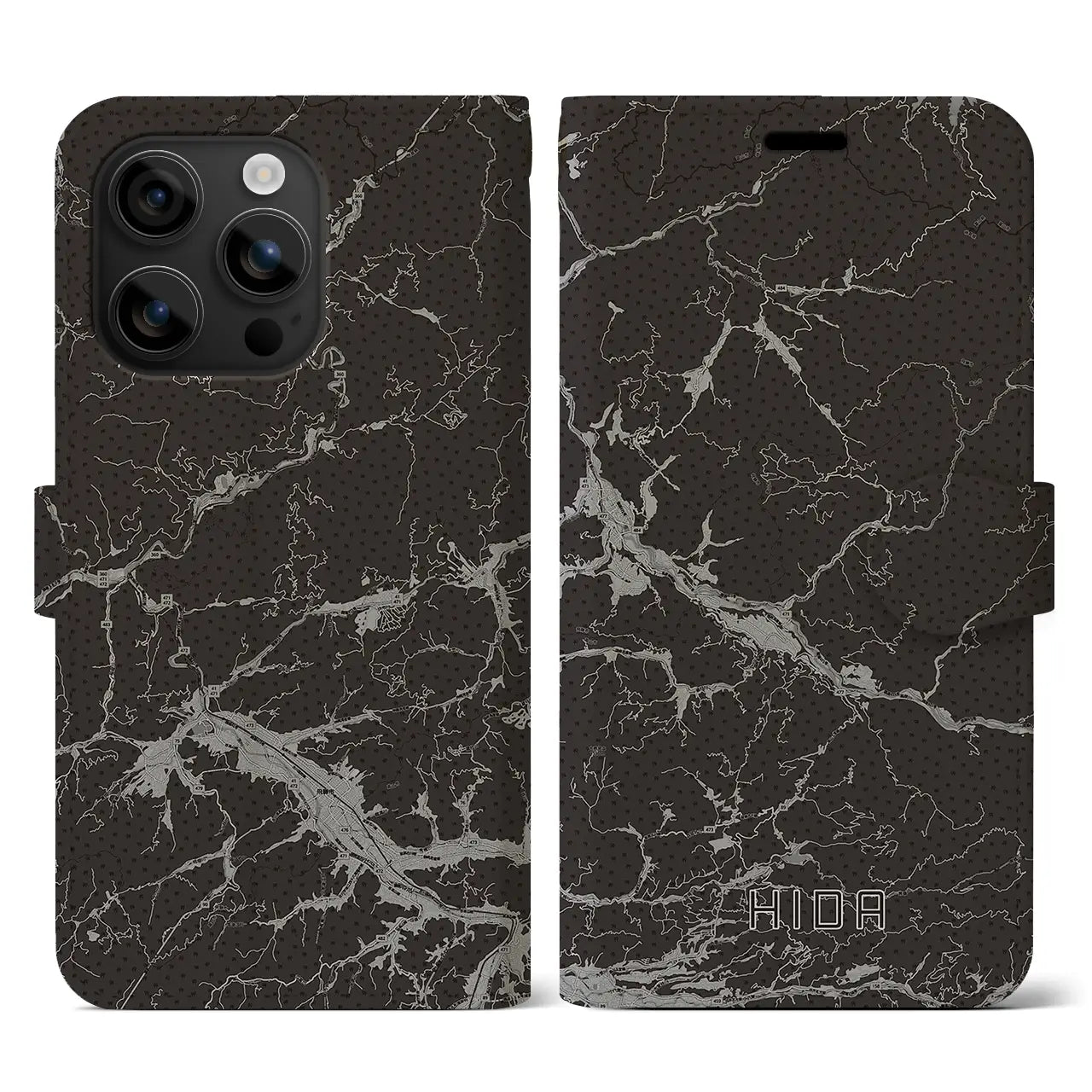 【飛騨（岐阜県）】地図柄iPhoneケース（手帳タイプ）