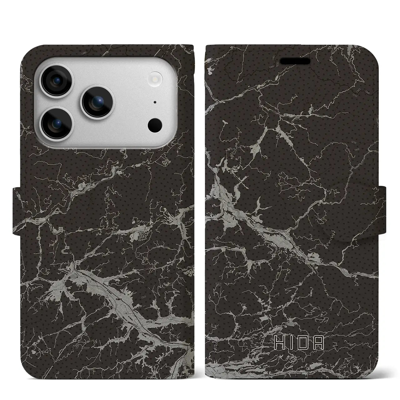 【飛騨（岐阜県）】地図柄iPhoneケース（手帳タイプ）