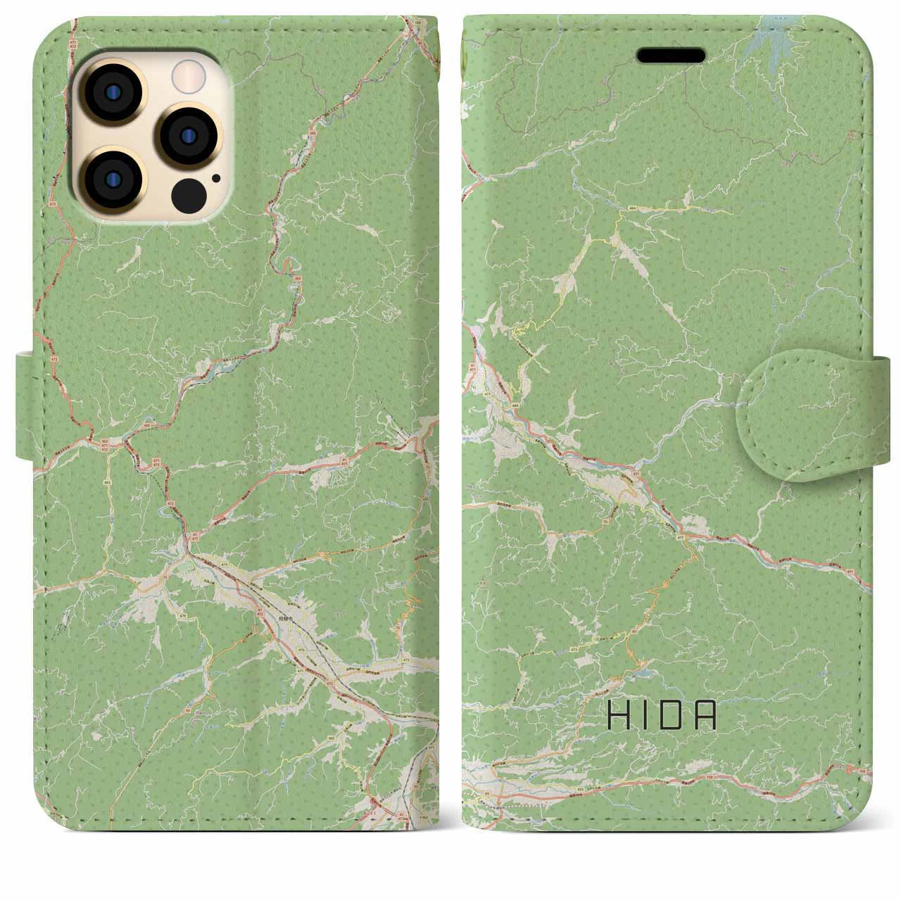 【飛騨（岐阜県）】地図柄iPhoneケース（手帳タイプ）