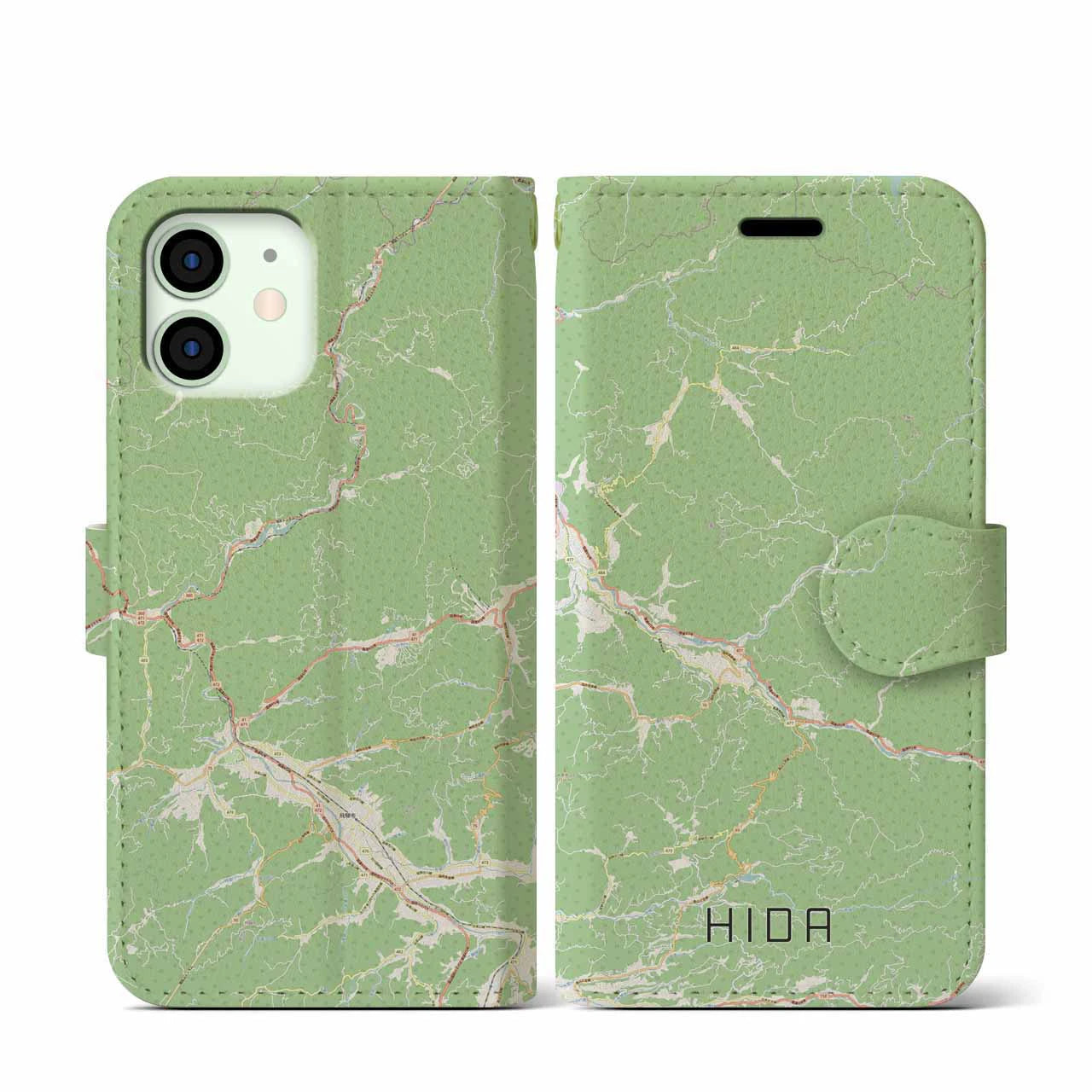 【飛騨（岐阜県）】地図柄iPhoneケース（手帳タイプ）