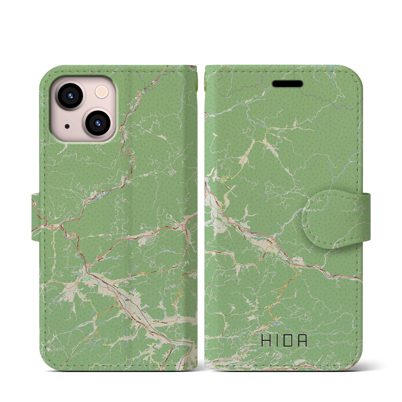 【飛騨（岐阜県）】地図柄iPhoneケース（手帳タイプ）