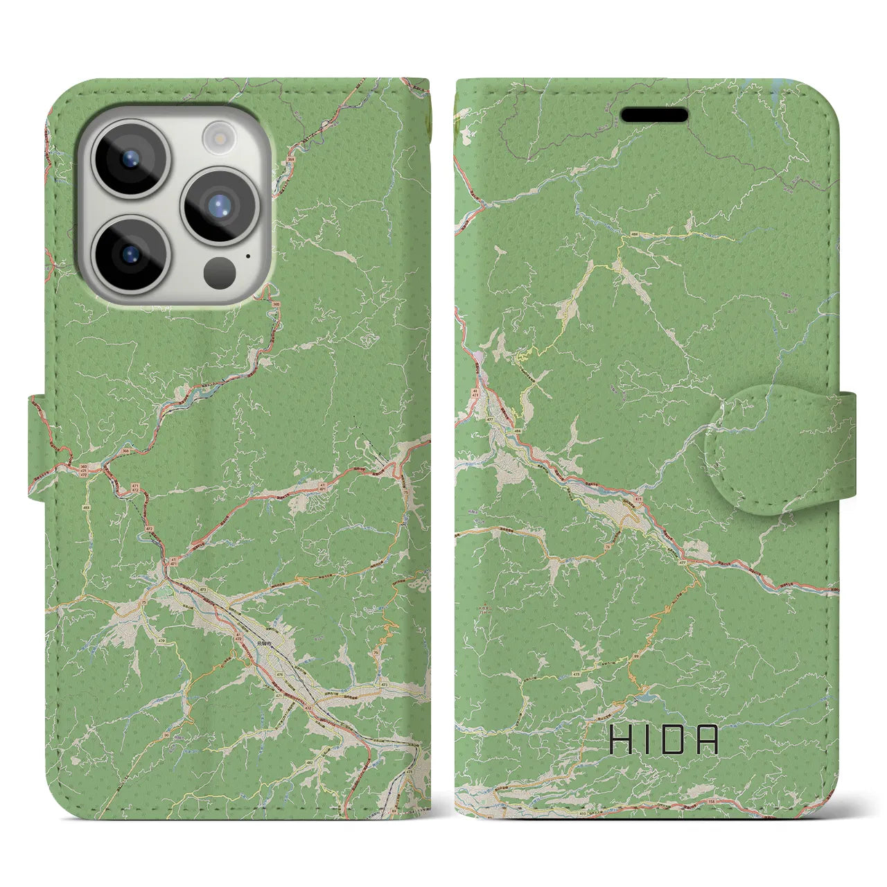 【飛騨（岐阜県）】地図柄iPhoneケース（手帳タイプ）