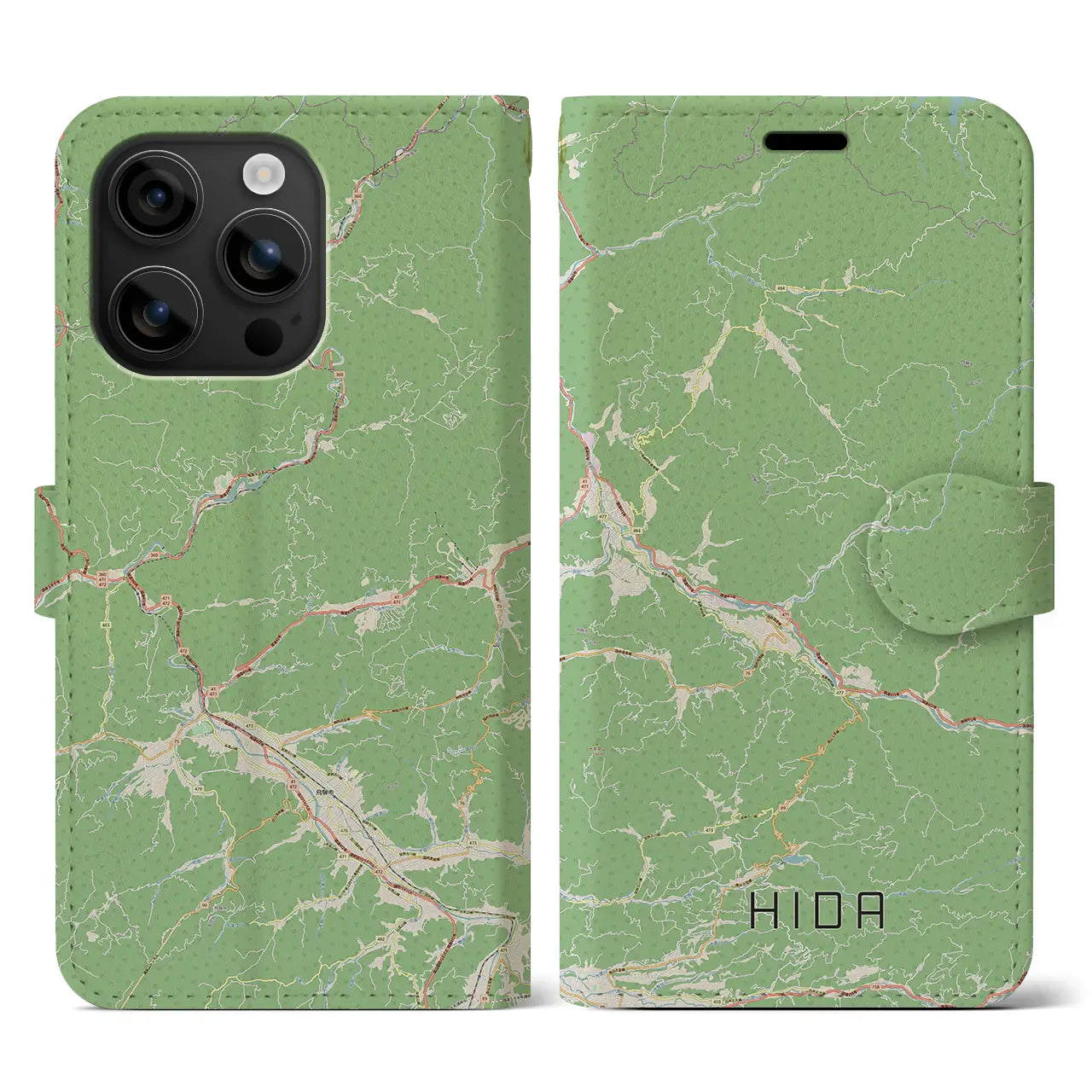 【飛騨（岐阜県）】地図柄iPhoneケース（手帳タイプ）