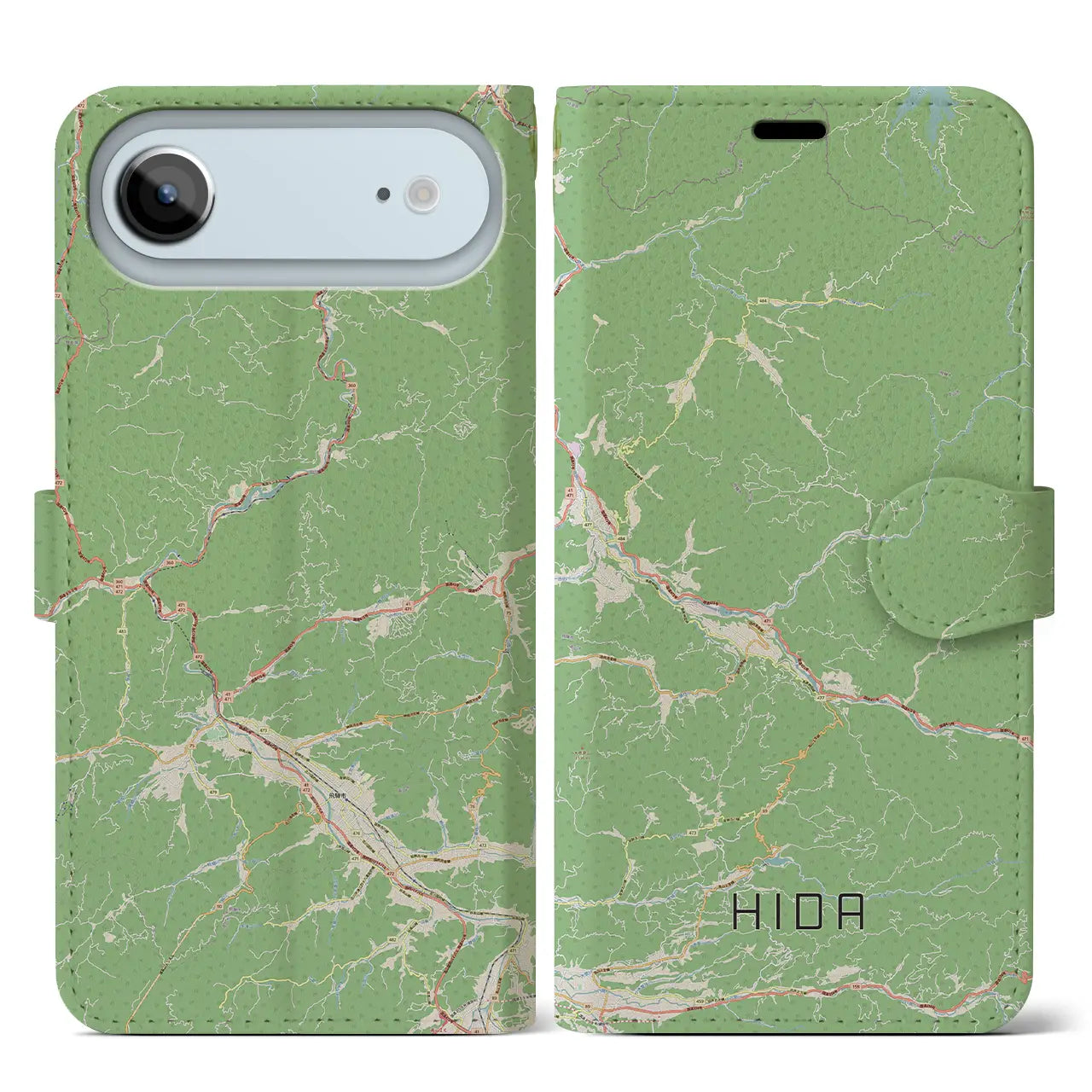 【飛騨（岐阜県）】地図柄iPhoneケース（手帳タイプ）