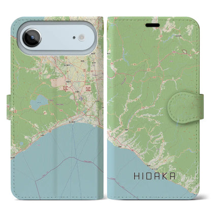 【日高（北海道）】地図柄iPhoneケース（手帳タイプ）