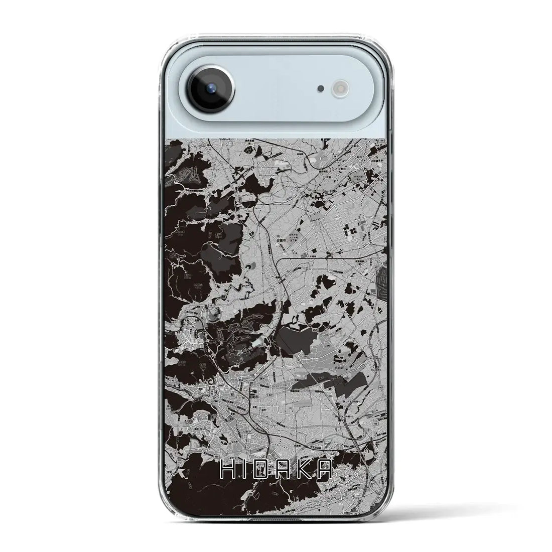 【日高(埼玉県)】地図柄iPhoneケース(クリアタイプ)モノトーン・iPhone 17 Pro Max 用