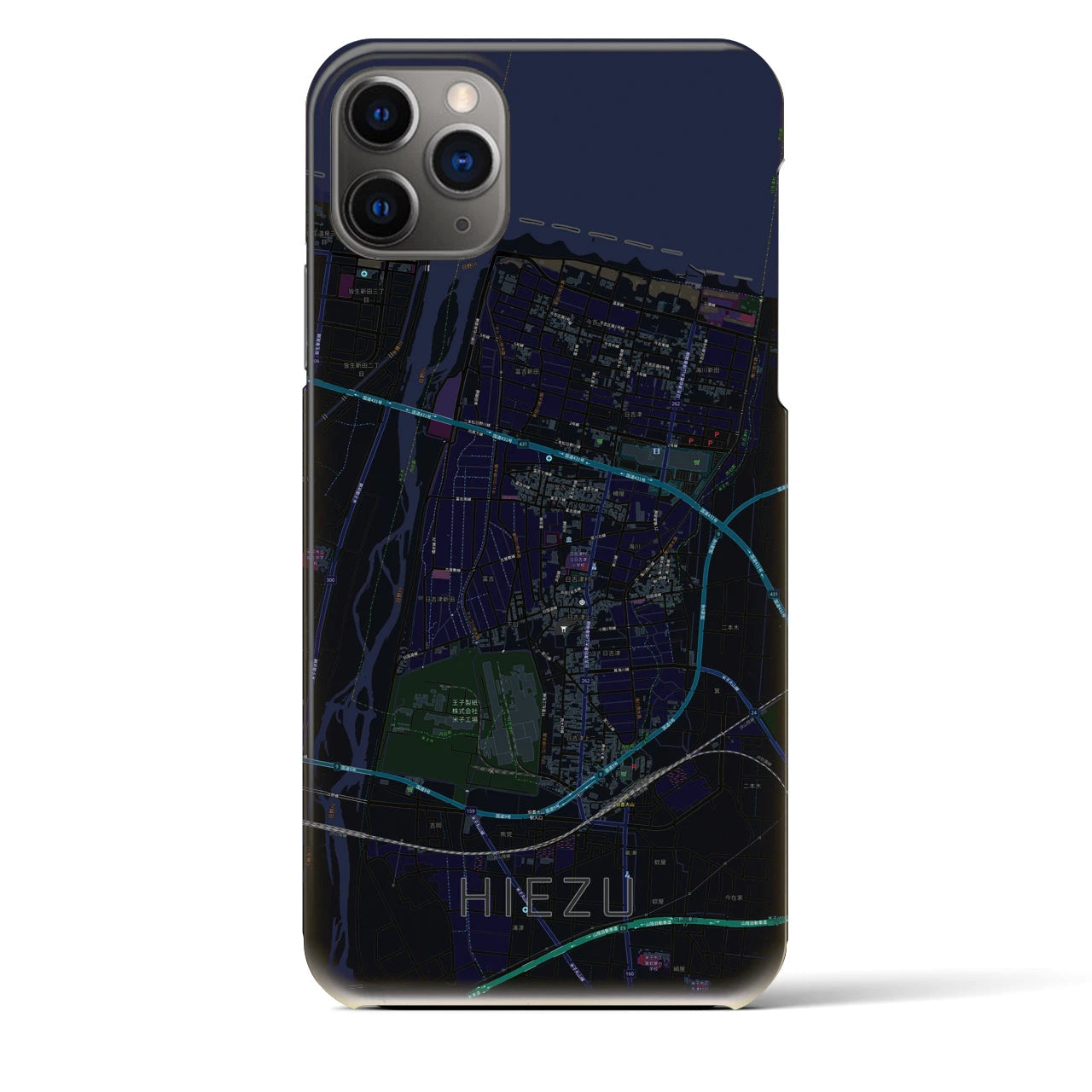 【日吉津（鳥取県）】地図柄iPhoneケース（バックカバータイプ）