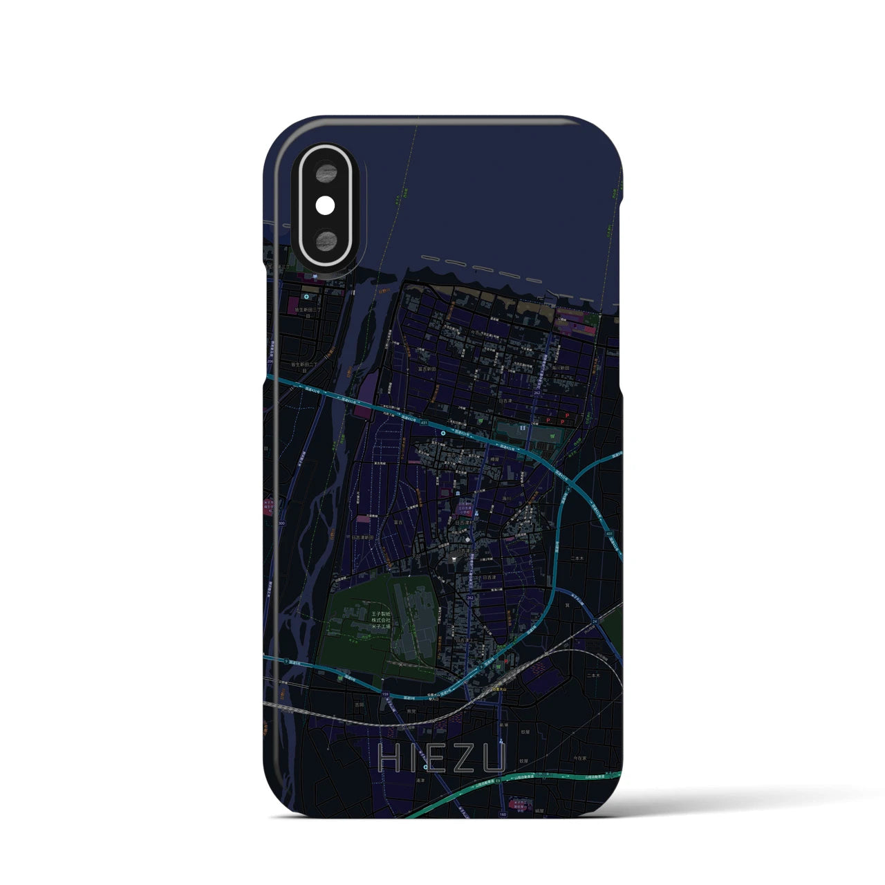 【日吉津（鳥取県）】地図柄iPhoneケース（バックカバータイプ）