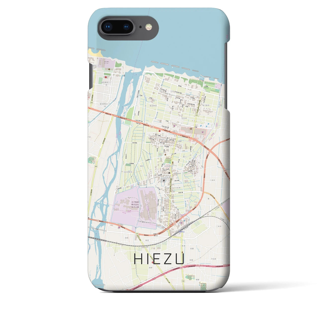 【日吉津（鳥取県）】地図柄iPhoneケース（バックカバータイプ）