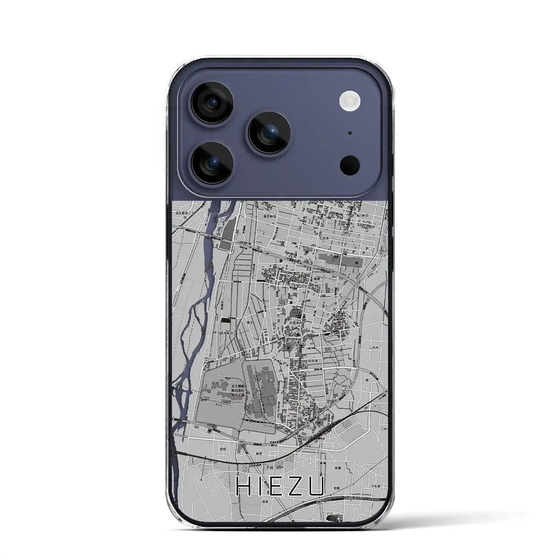 【日吉津(鳥取県)】地図柄iPhoneケース(クリアタイプ)モノトーン・iPhone 17 Pro Max 用