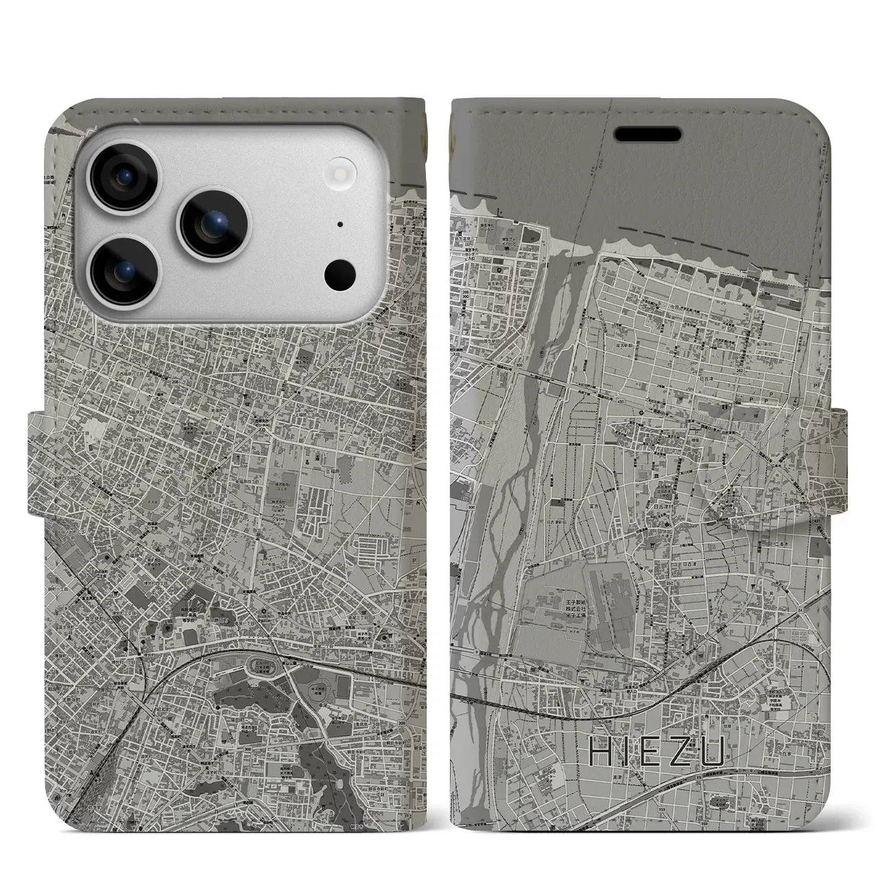 【日吉津（鳥取県）】地図柄iPhoneケース（手帳タイプ）