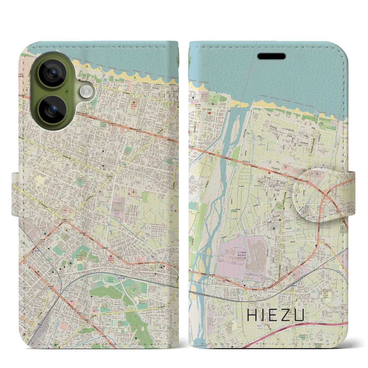【日吉津（鳥取県）】地図柄iPhoneケース（手帳タイプ）