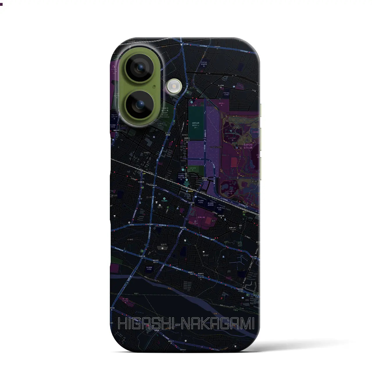 【東中神（東京都）】地図柄iPhoneケース（バックカバータイプ）