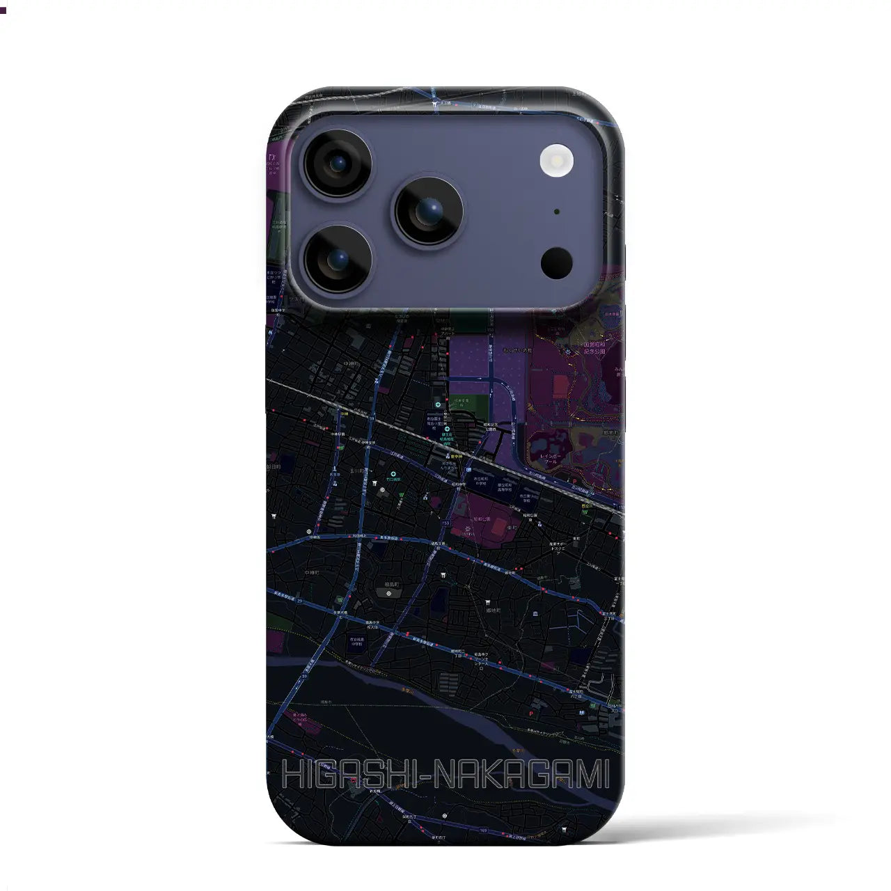 【東中神（東京都）】地図柄iPhoneケース（バックカバータイプ）