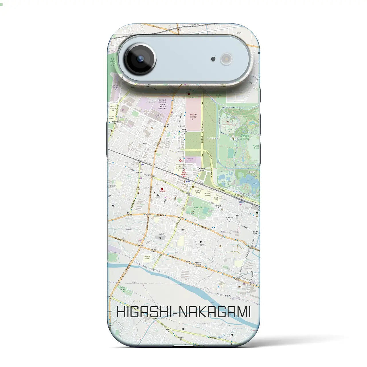 【東中神（東京都）】地図柄iPhoneケース（バックカバータイプ）