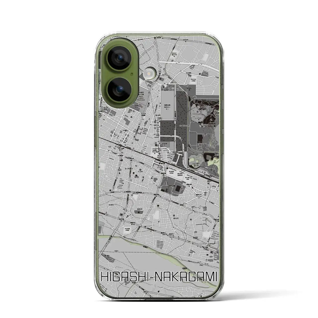 【東中神（東京都）】地図柄iPhoneケース（クリアタイプ）モノトーン・iPhone 17 Pro Max 用