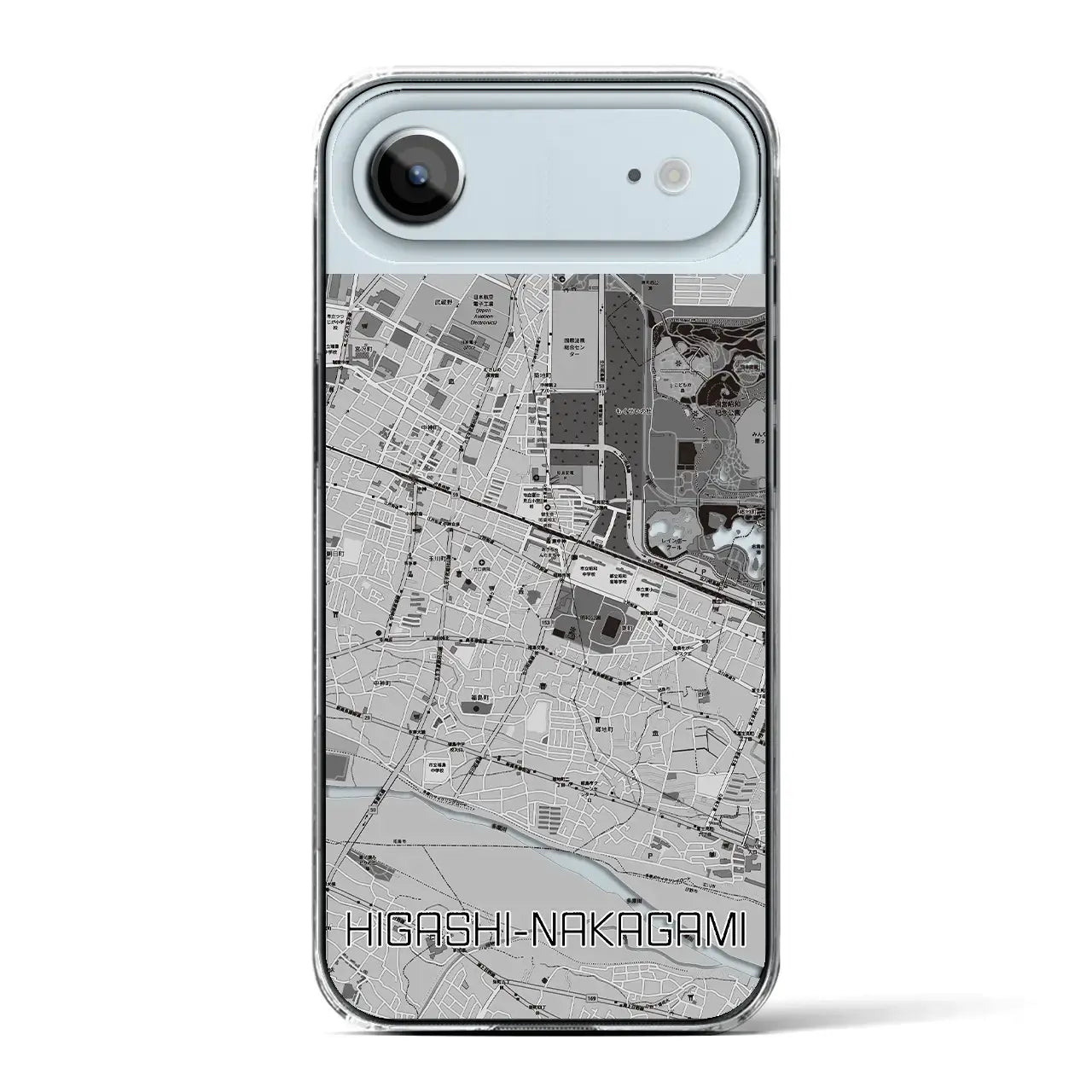 【東中神（東京都）】地図柄iPhoneケース（クリアタイプ）